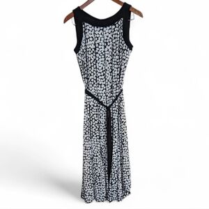 Perceptions New York White Black Dot Fit and Flare Sleeveless Dress Size 10